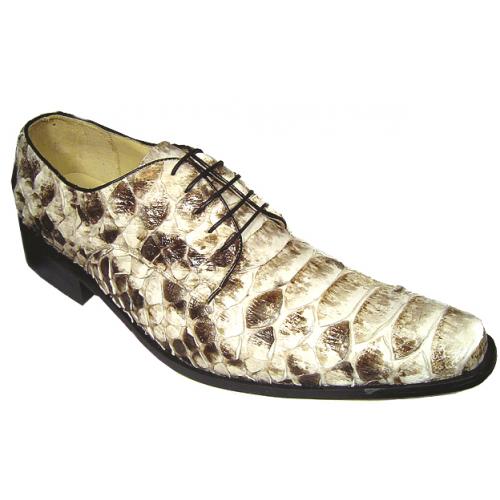 Tucci by Romano "Bandit" Natural All-Over Python Snake Skin Shoes